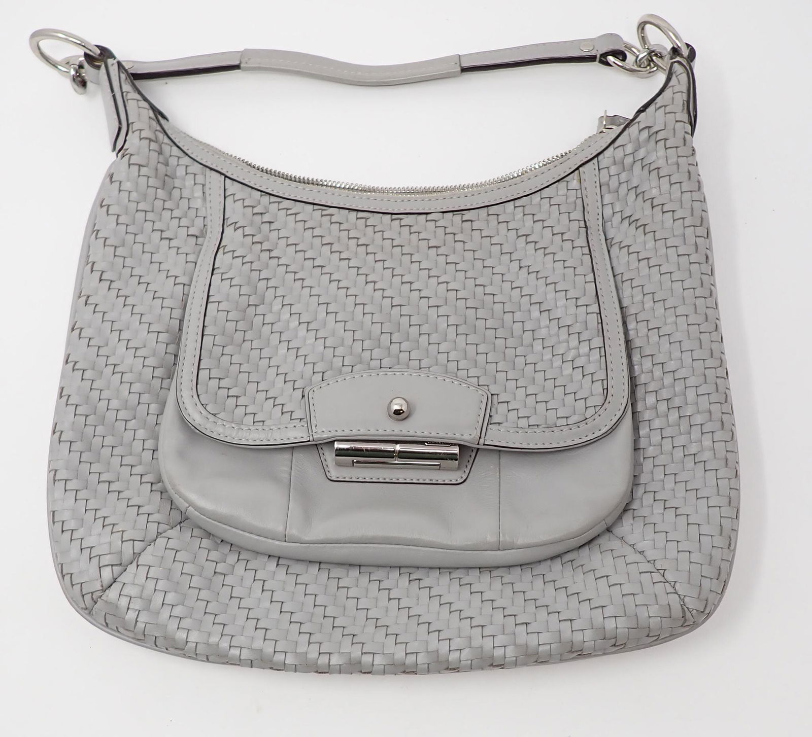 Coach Purse: Approx 11" x 13" . This is from an estate and authenticity is not guaranteed.