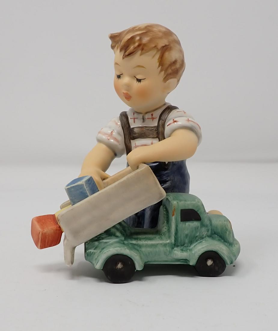 Hummel Goebel Boy w/ Toy Truck: No. 2156 , approx 4 1/2" tall