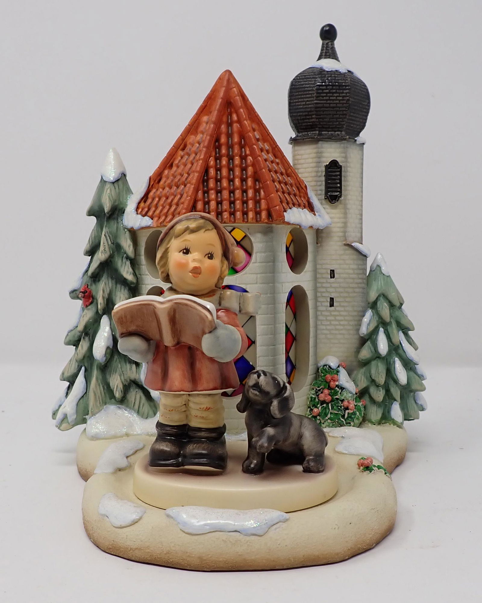 Hummel Wintertime Chapel Candle Holder: Goebel #2134. Approx 8 1/4" tall