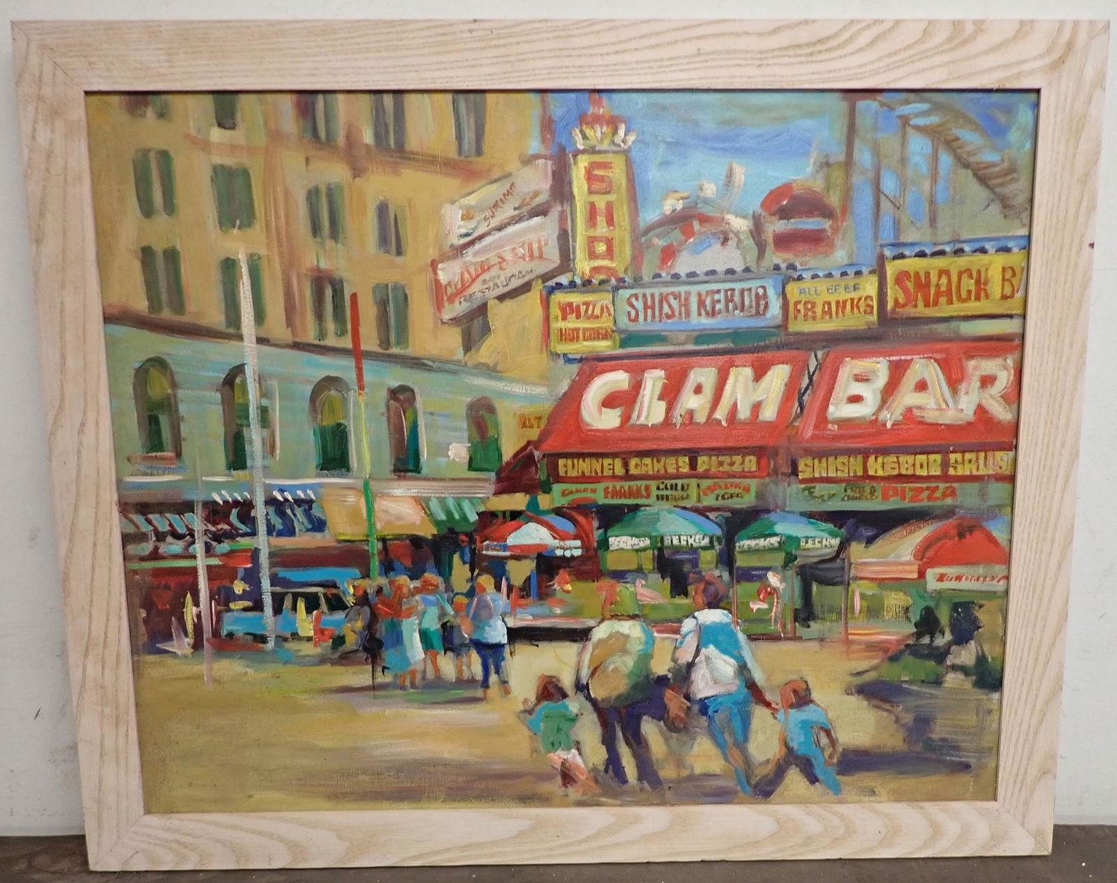 John Reilly Coney Island Oil on Board Painting (1 of 8)