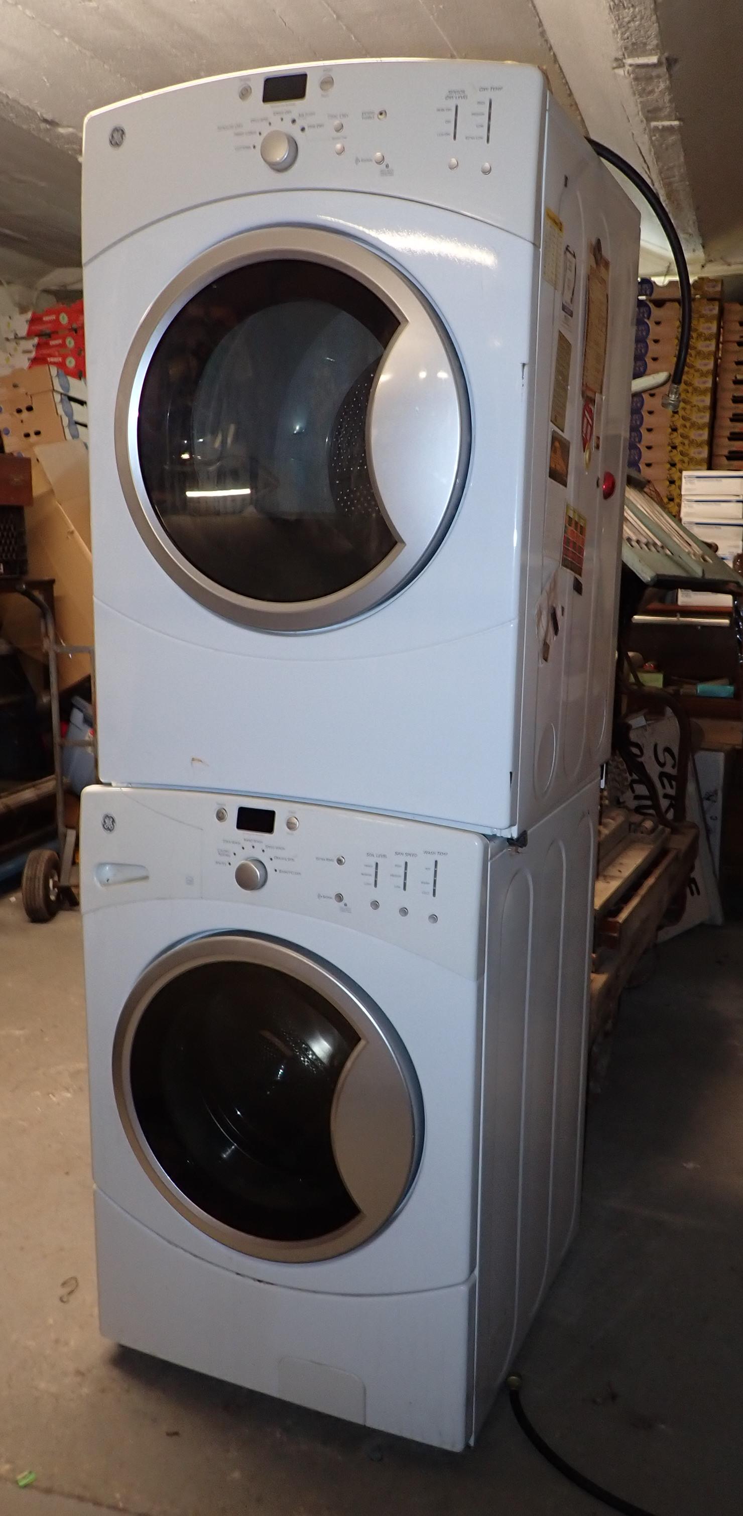 Stack GE Washer & Electric Dryer (1 of 9)