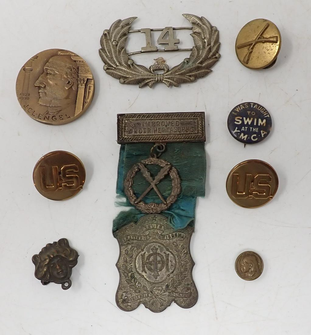 Military Buttons Fraternal Medal & Misc (1 of 6)