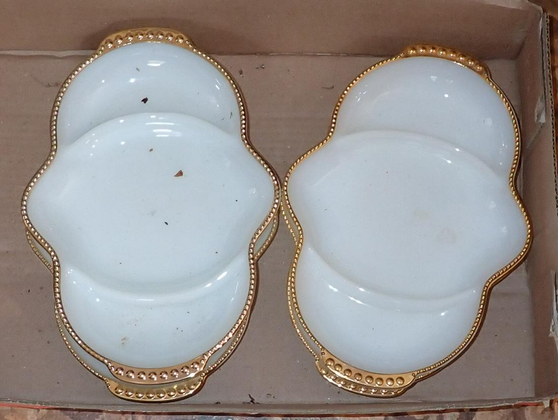 4 Anchor Hocking Fire-King Divided Dishes (1 of 1)