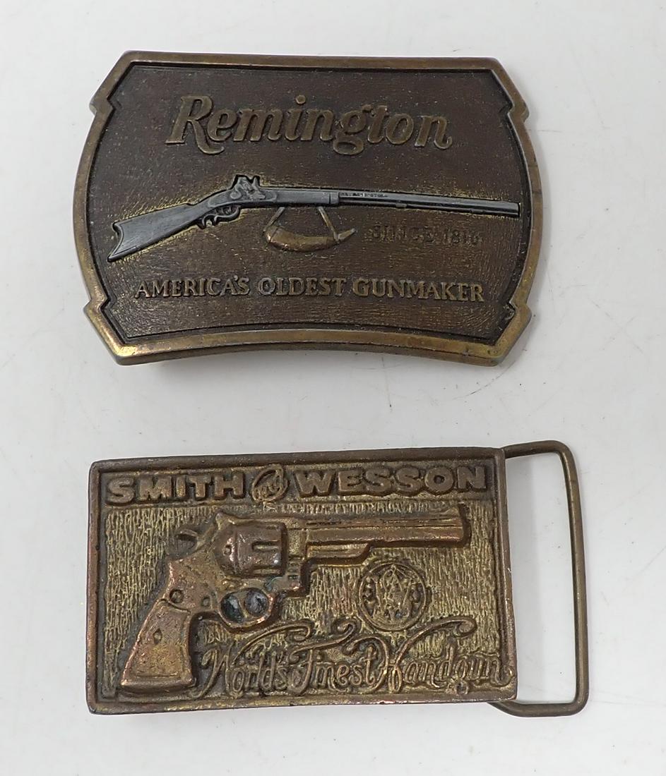 Remington Smith & Wesson Belt Buckles: Remington is apprx 2 1/4" x 3 3/8"