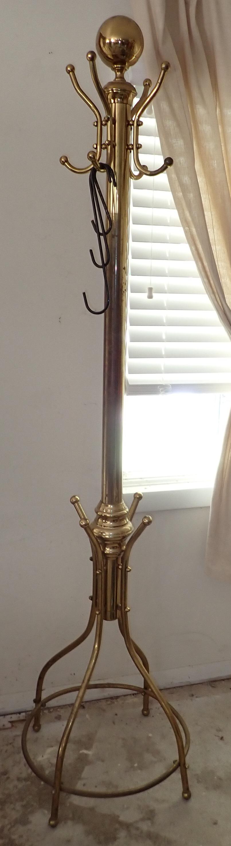 Brass Clothes Rack: Approx 70" tall. NO SHIPPING