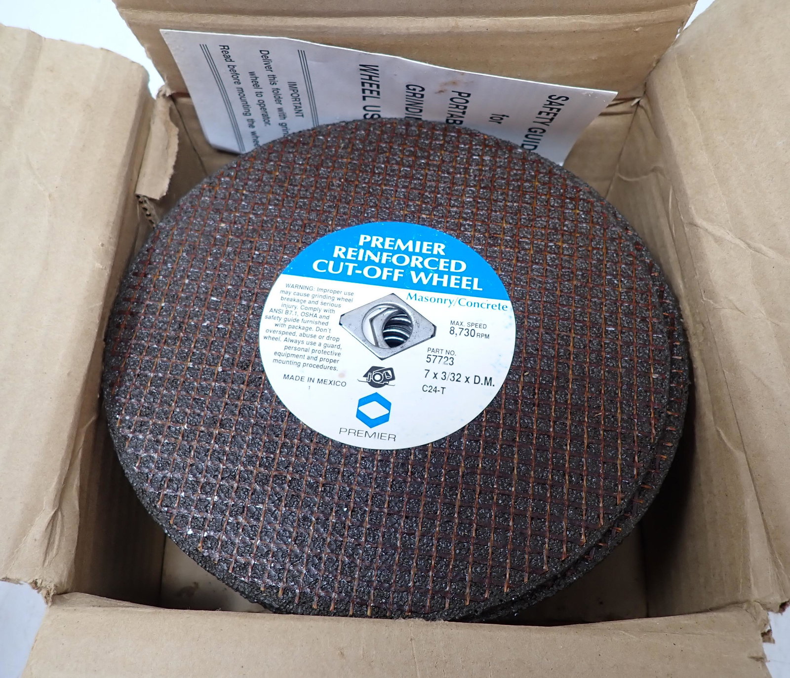 Premier Reinf Cut-Off Wheels: Item# 57723 19 pcs Masonry 7"