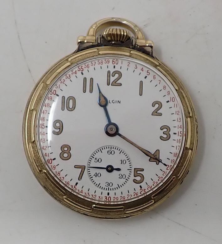 Elgin 10K Rolled Gold Plate Pocket Watch (1 of 8)