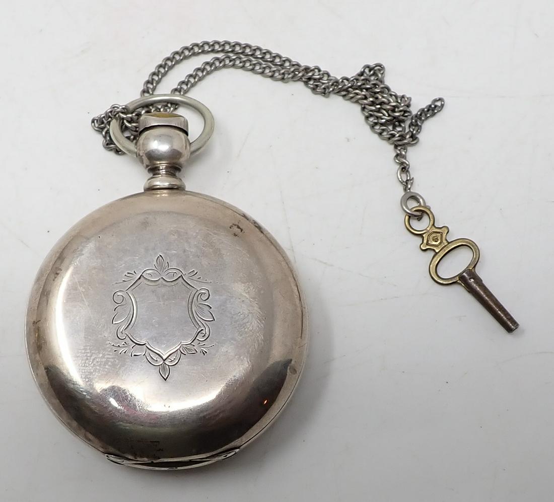 AM Watch Co Waltham Sterling Silver Pocket Watch (1 of 13)