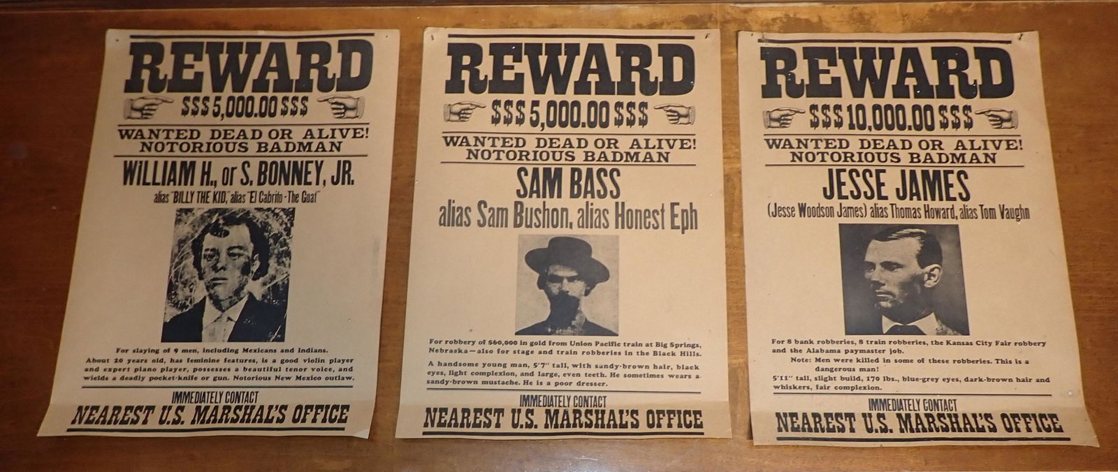Jesse James William H Bonney Bass Reward Posters (1 of 4)