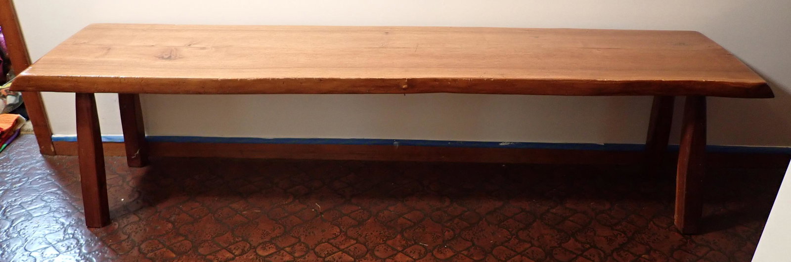 Plank Seat Bench: Approx 14 3/4" x 71" x 18" tall. NO SHIPPING ! To be picked up in first half hour of pick up day