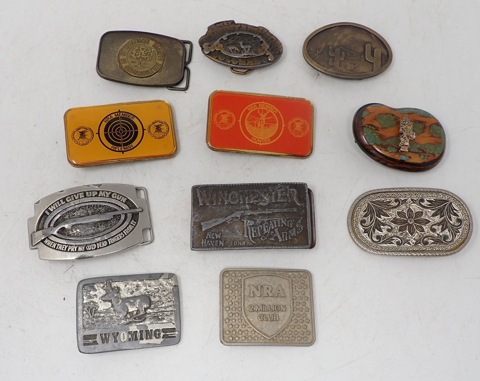 NRA Winchester & Misc Belt Buckles: Getting all pictured