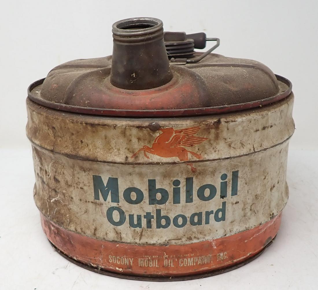 Mobiloil Outboard Fuel Can: 2 1/2 gallon Mobil Can