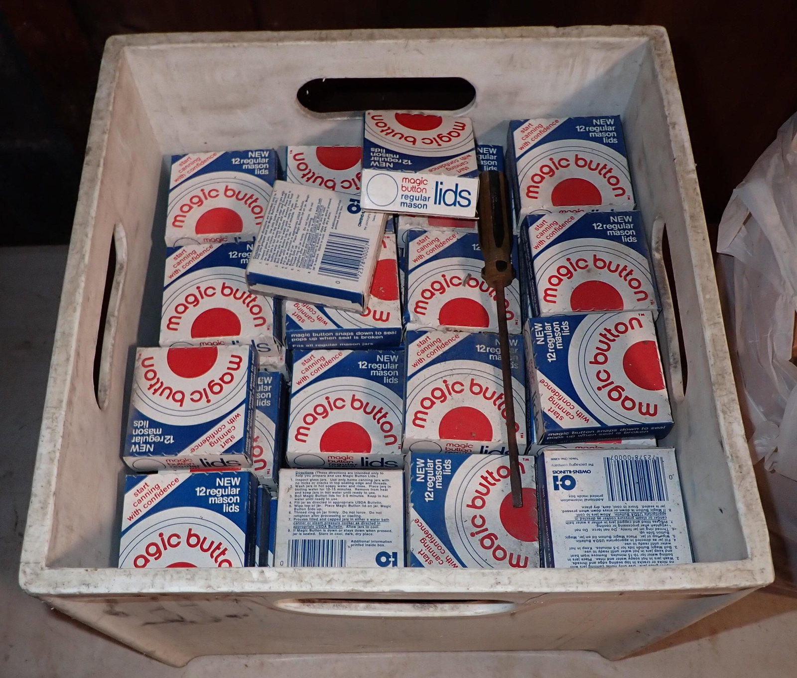 Crate Full of Canning Jar Lids (1 of 4)