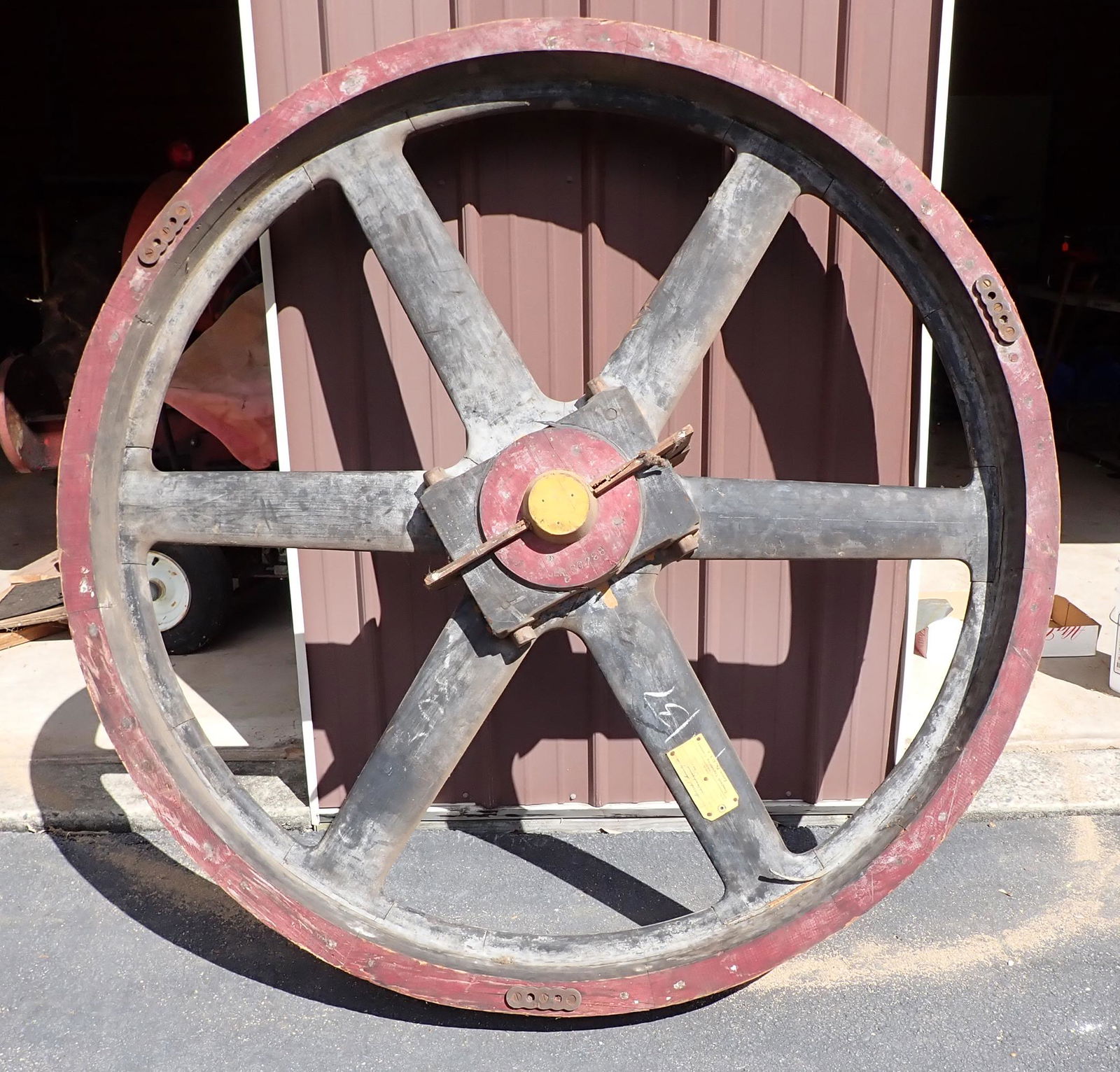 Huge Antique Industrial Wooden Gear Blank (1 of 4)