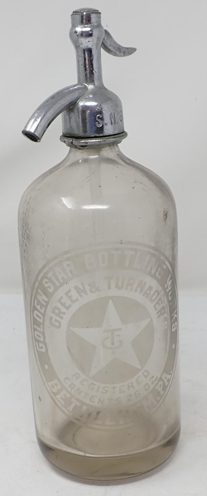 Green & Turnader Bethlehem Pa Seltzer Bottle (1 of 3)