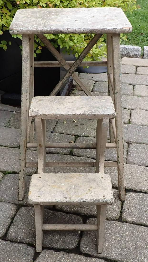 Primitive Wooden Step Stool (1 of 5)