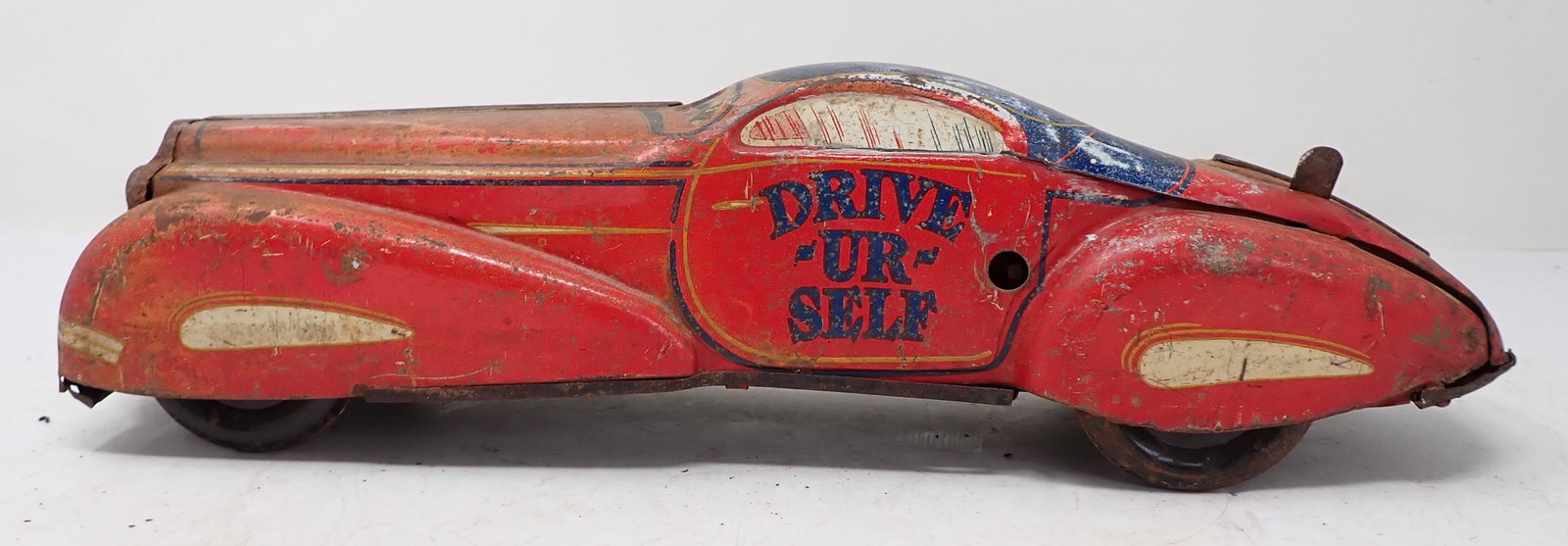 Marx Drive Ur Self Wind Up Car: Approx 13 1/4" long.