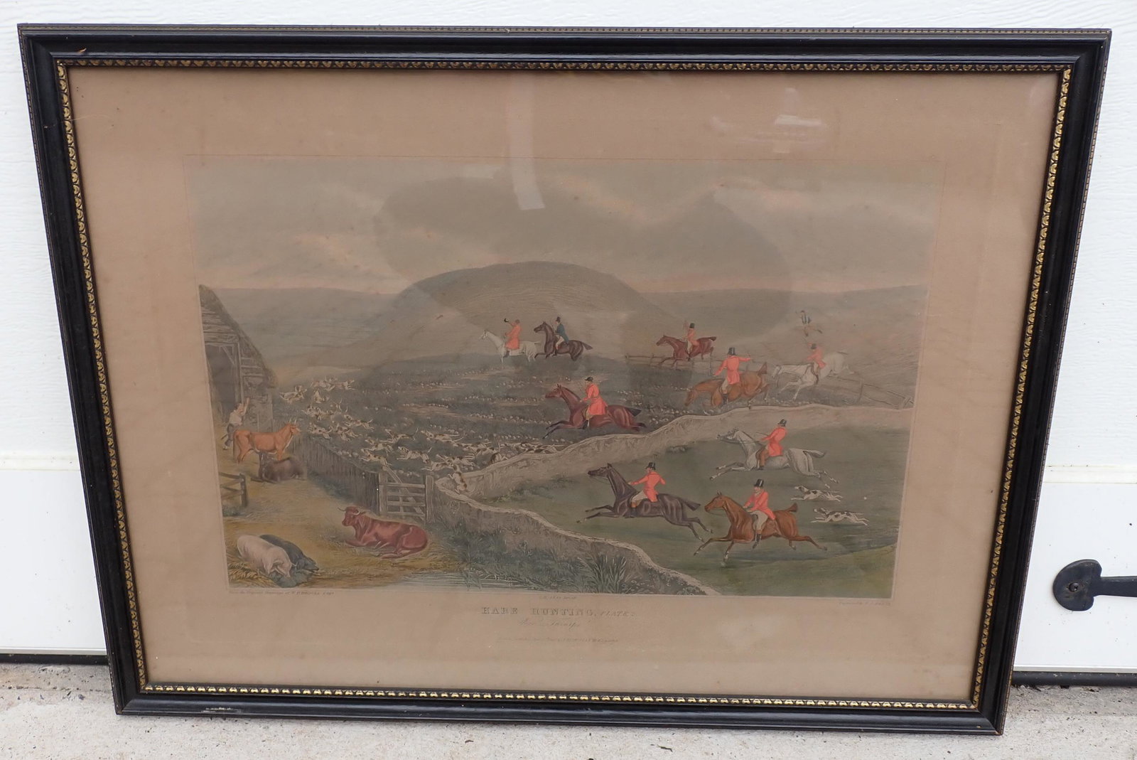 WP Hodges RG Reeve Hare Hunting Plate: Published in London on 1836 by Thos McLean. Approx 20 3/4" x 27 3/4"
