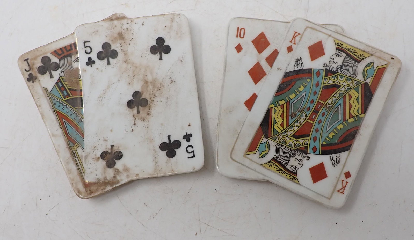 Bond Ware Playing Card Dishes: Approx 6" x 6 1/2"