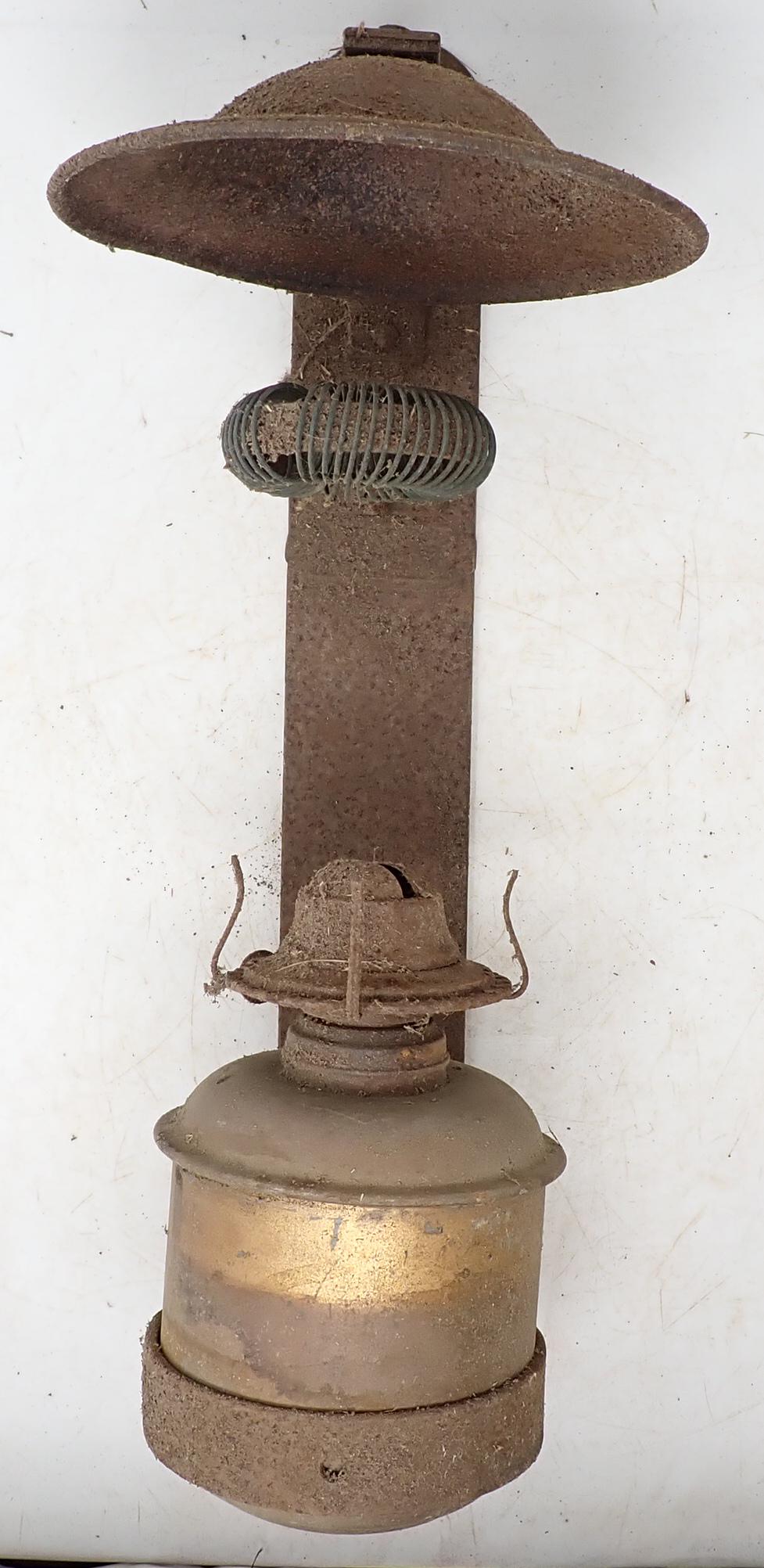 Oil Lamp w/ Cast Iron Wall Bracket (1 of 4)