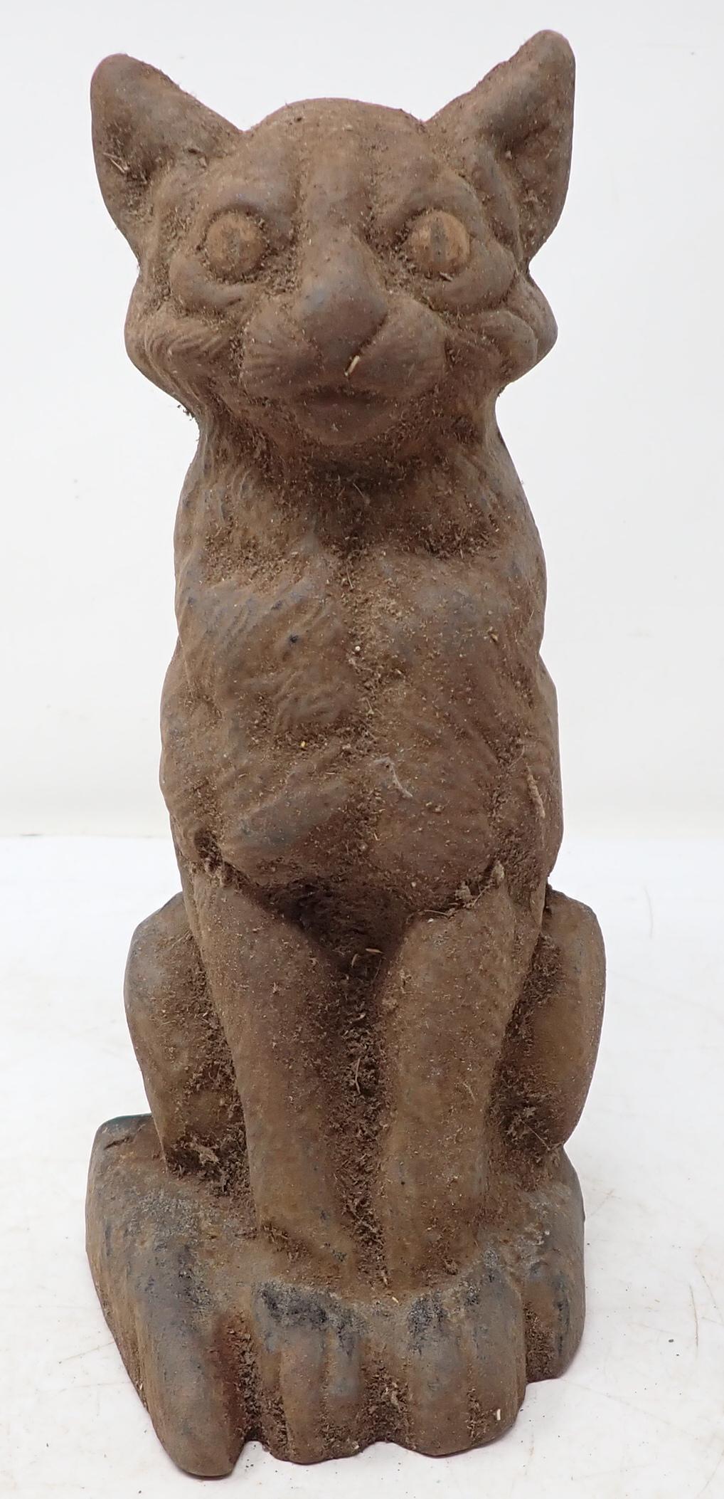 Cast Iron Cat Doorstop: Approx 9 1/2" tall