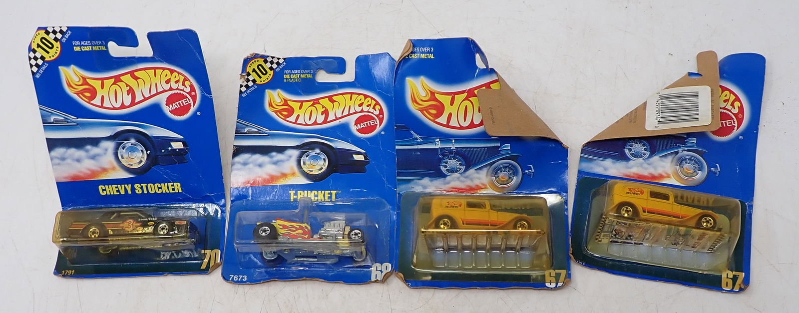 4 Vintage Hot Wheels in Blister Packs: Getting all pictured