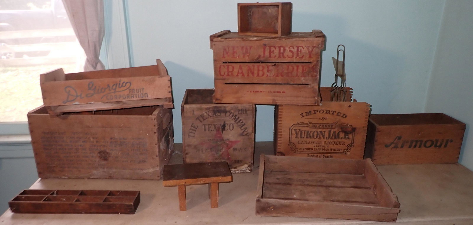 Wood Crates incl Texas Co: Getting all pictured. NO SHIPPING