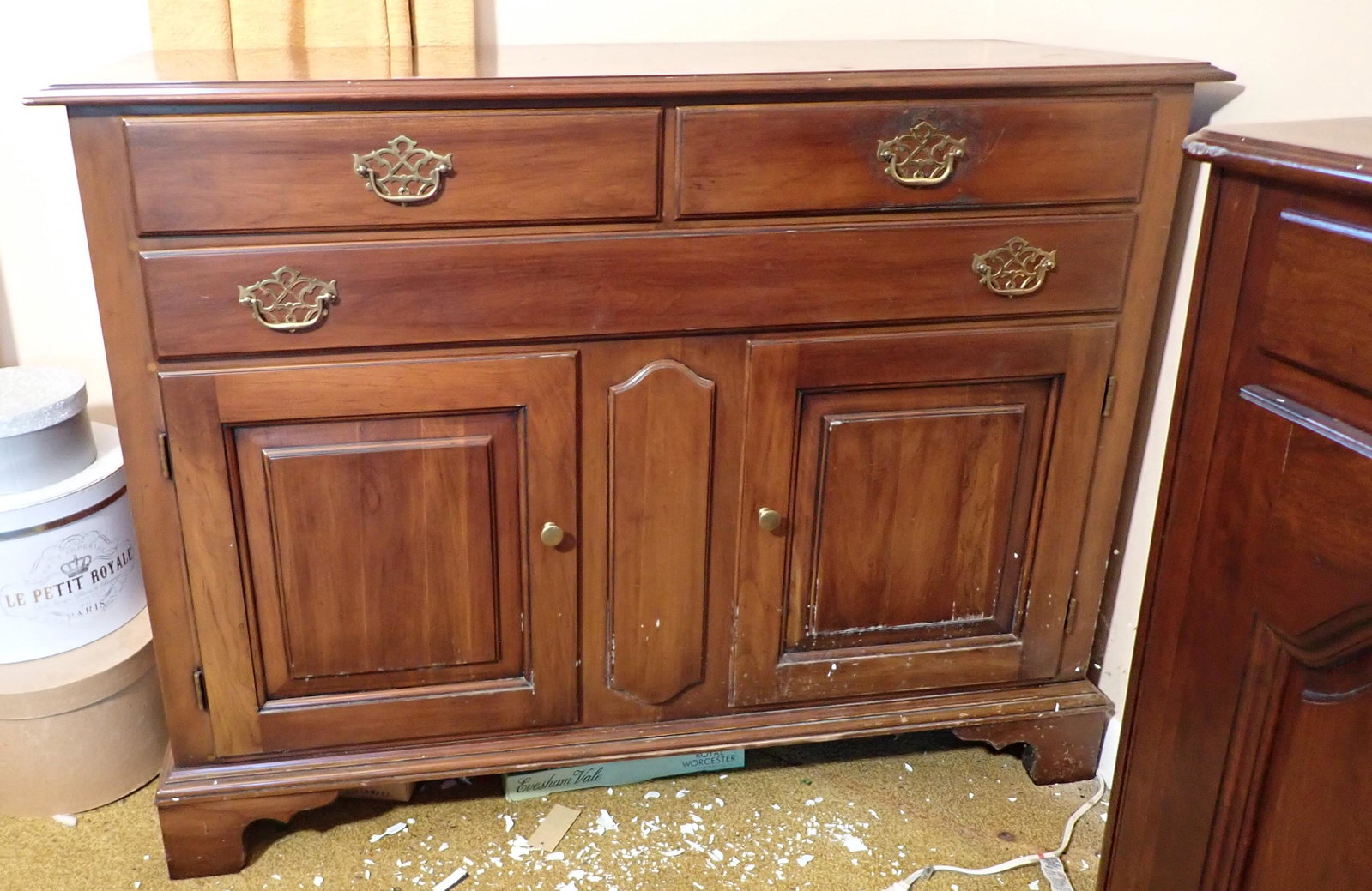 Statton Sideboard: Apprx 19 1/2" x 46 1/2" x 35" tall. NO SHIPPING