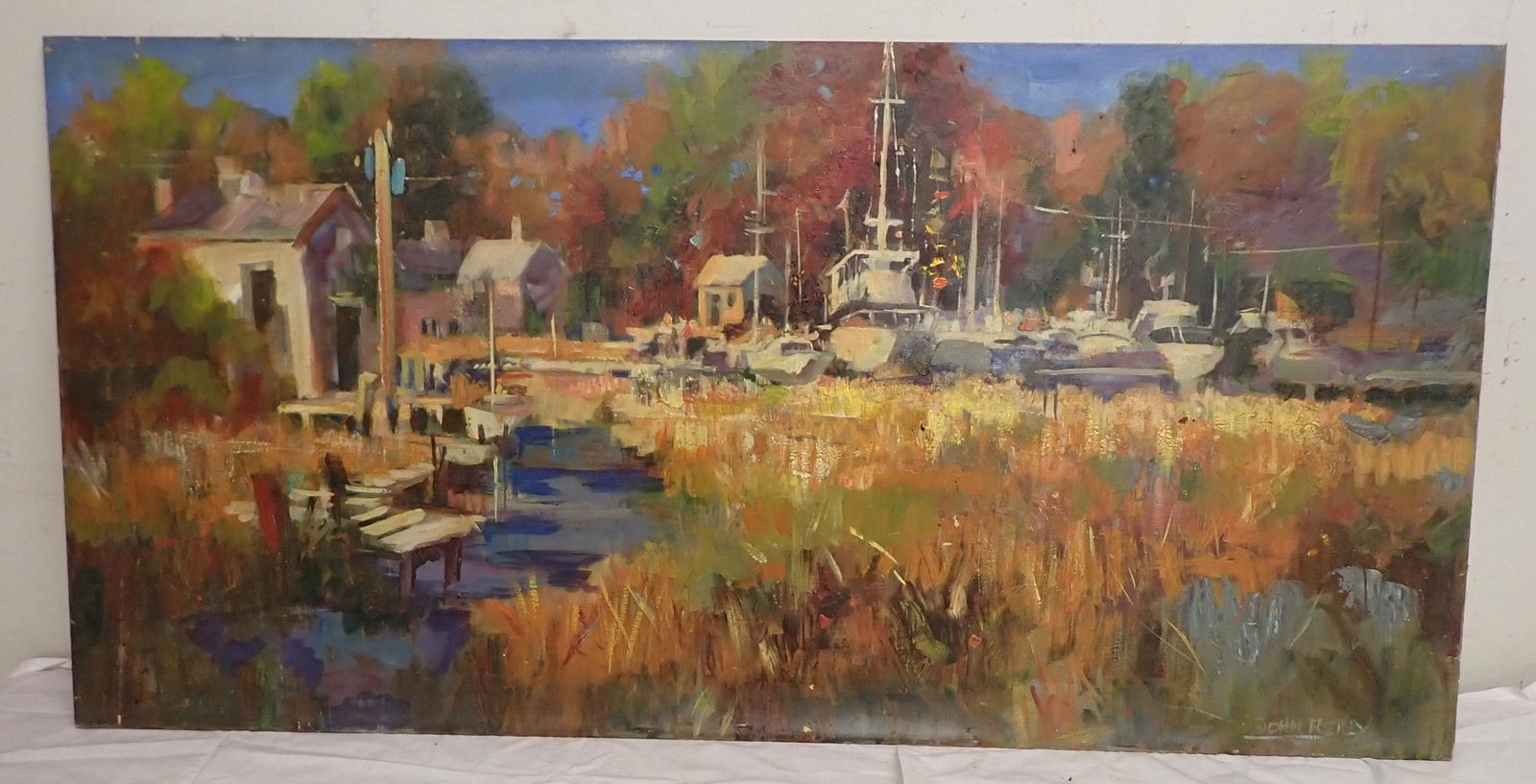 John Reilly Signed Maritime Oil Painting (1 of 5)