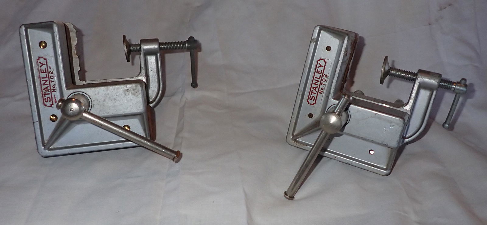 (2) Stanley No. 702 Corner Bench Vices (1 of 2)