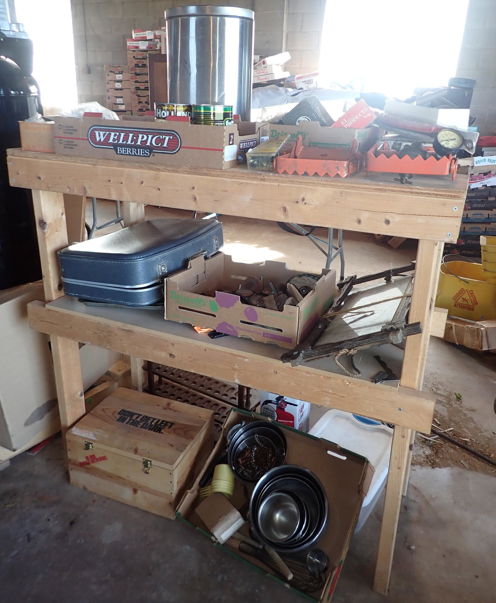 Shelf & Contents: Shelf is approx 24"x 48" x 44 3/4". NO SHIPPING!