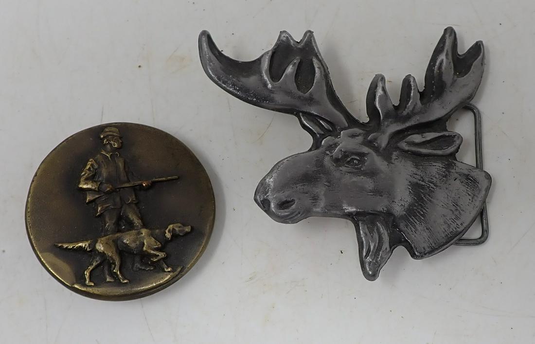 Pewter Moose Indian Metal Craft Hunting Belt Buckles: Moose belt buckle is approx 3 1/2" x 4"