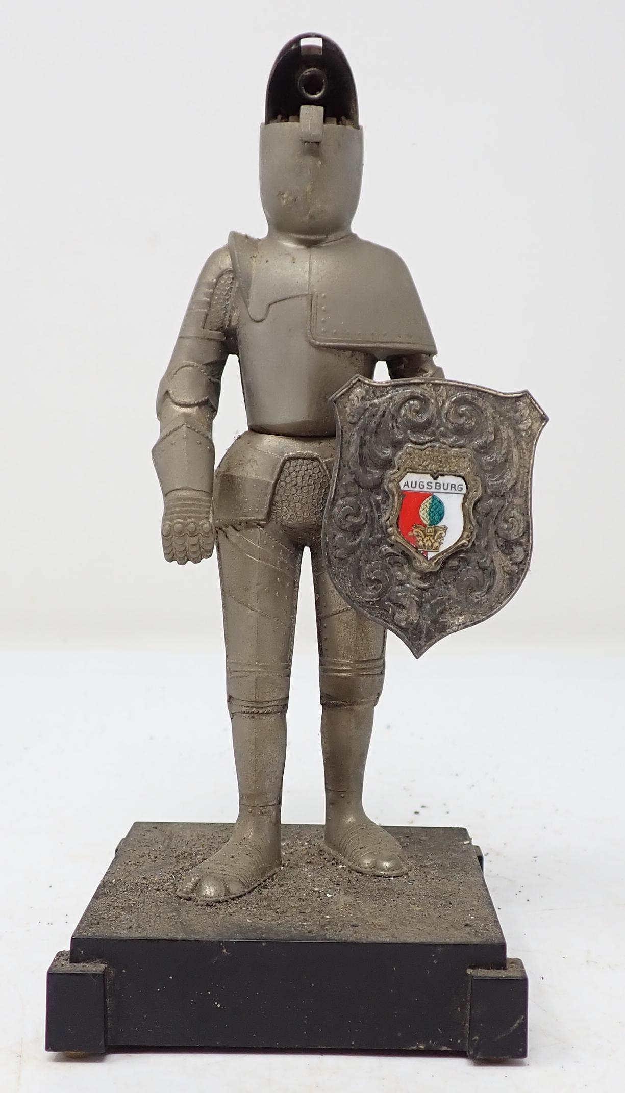 Weltzunder Suit of Armor Lighter: With Augsburg Shield. Approx 7 1/2" tall.