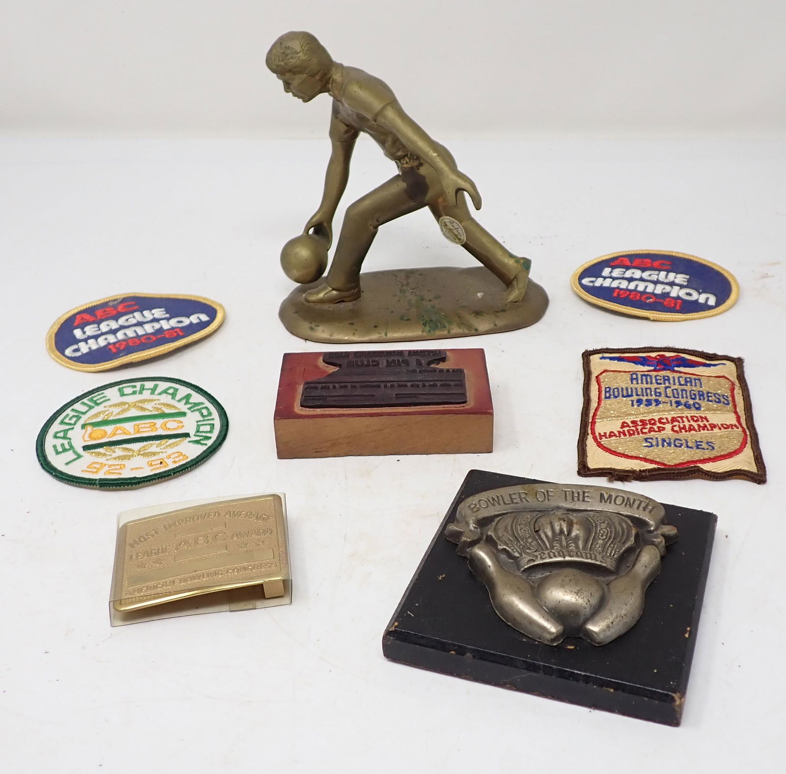 Andrea by Sadek Brass Bowling Sculpture Patches Buckle (1 of 7)