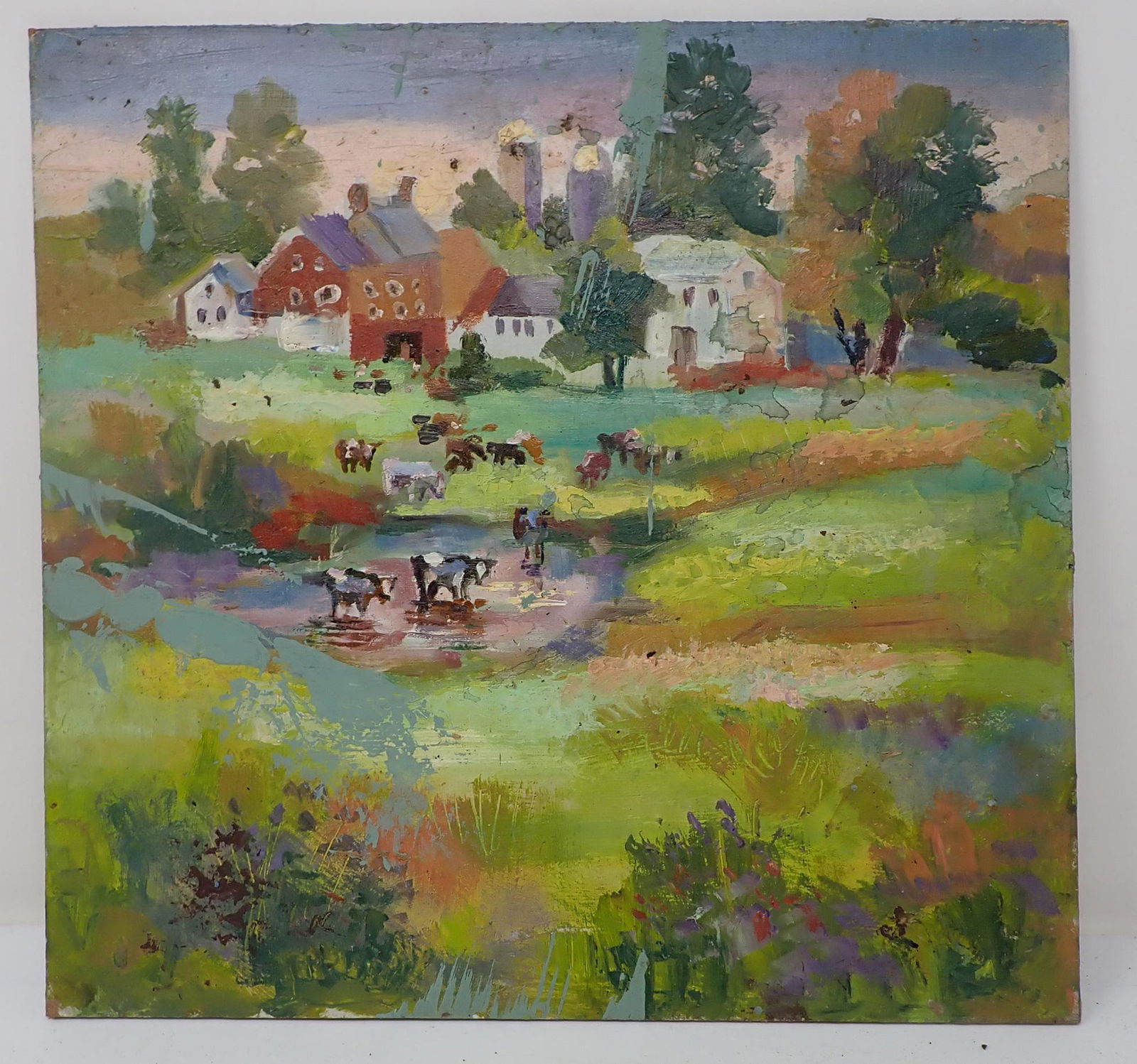 John Reilly Cow Farm Scene Painting (1 of 4)