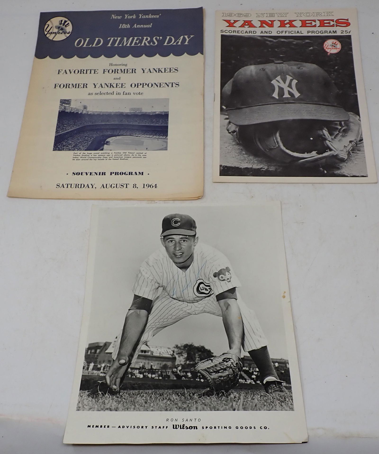 1969 Yankees Program Ron Santo Autograph (1 of 3)