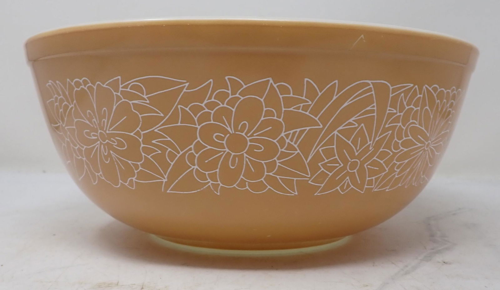 Pyrex Mixing Bowl: Approx 10 1/4" in diameter and 4 1/2" tall.