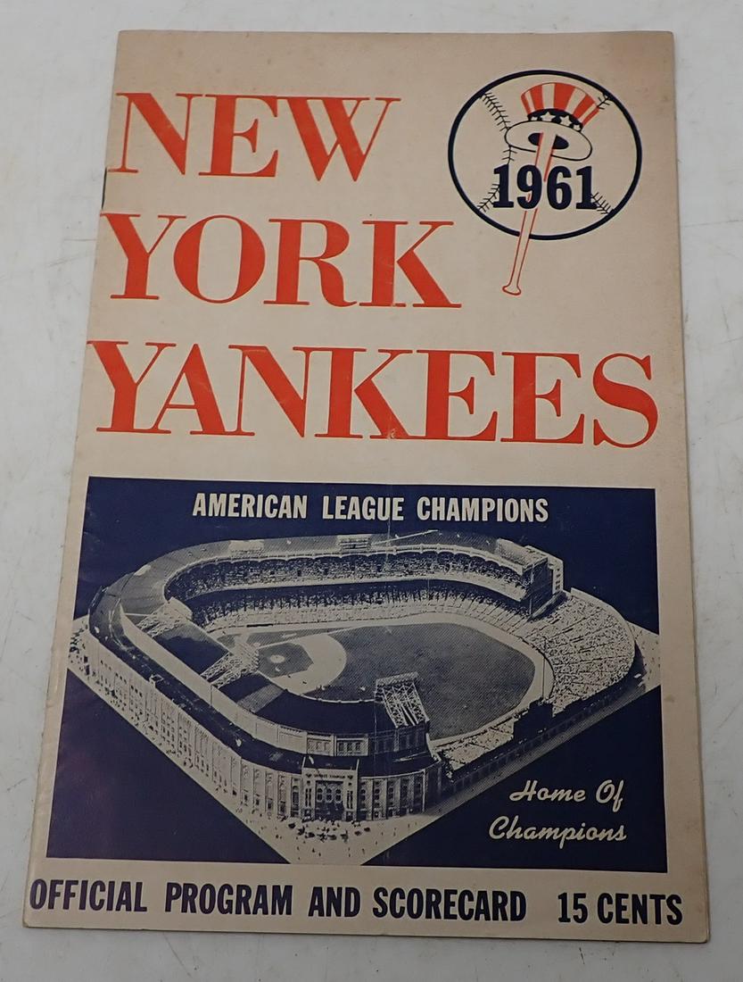 1961 New York Yankees Baseball Program (1 of 2)