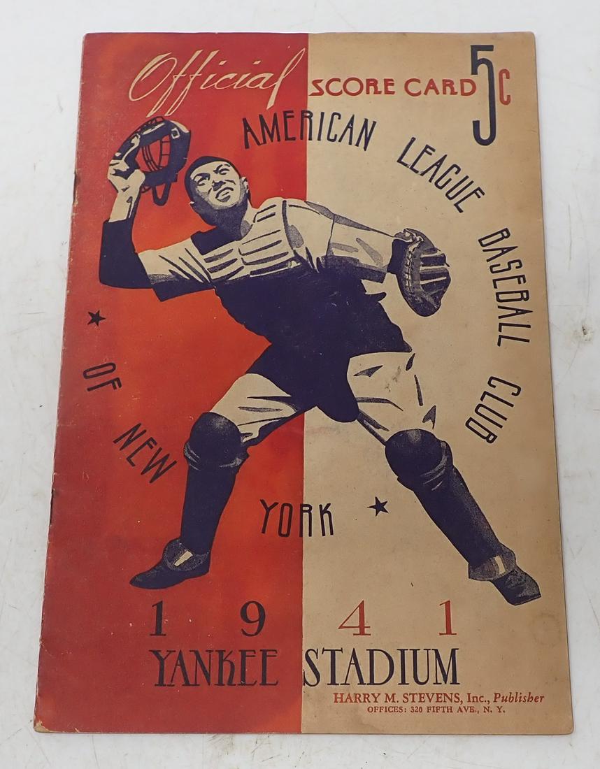 1941 Yankee Stadium Baseball Program (1 of 2)