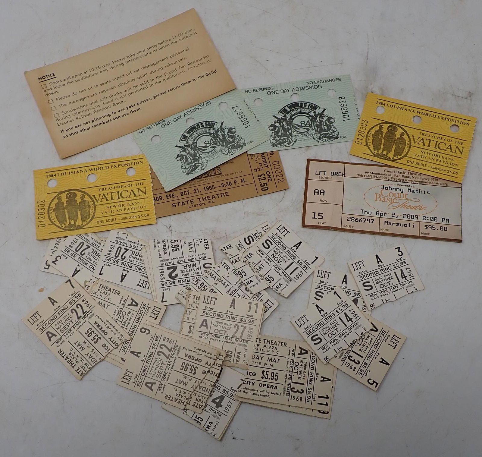 Theatre Worlds Fair Misc Ticket Stubs (1 of 1)