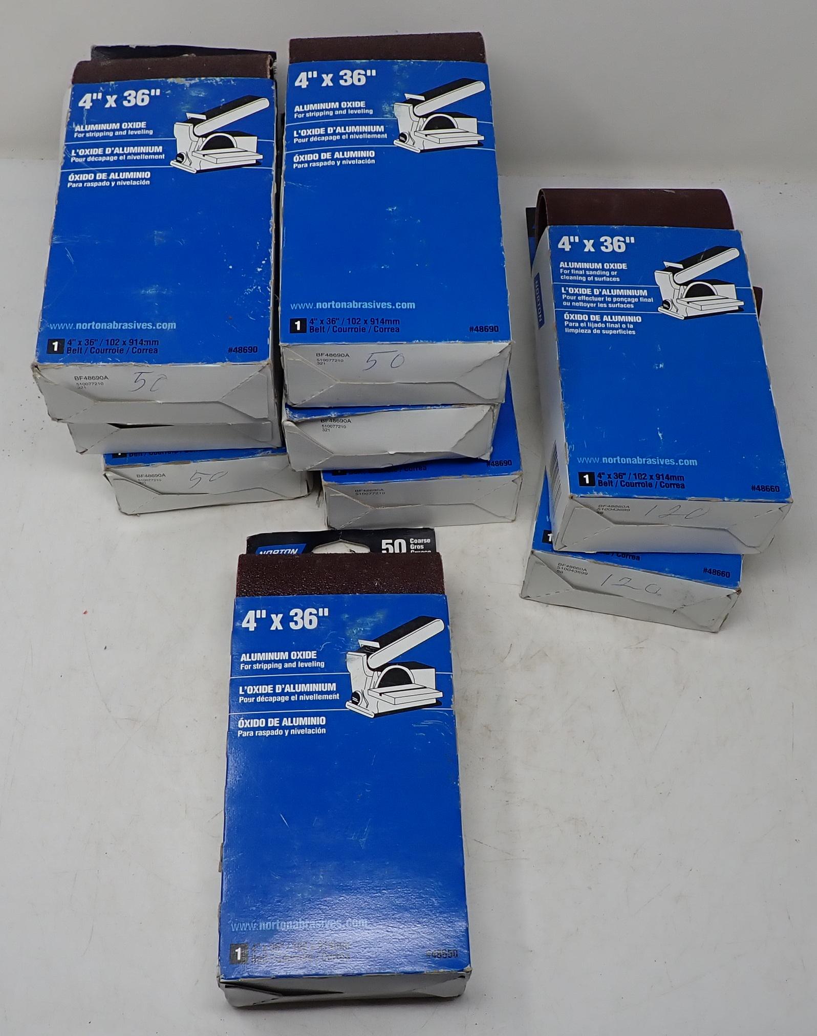 Nine 4" x 36" Sanding Belts (1 of 2)