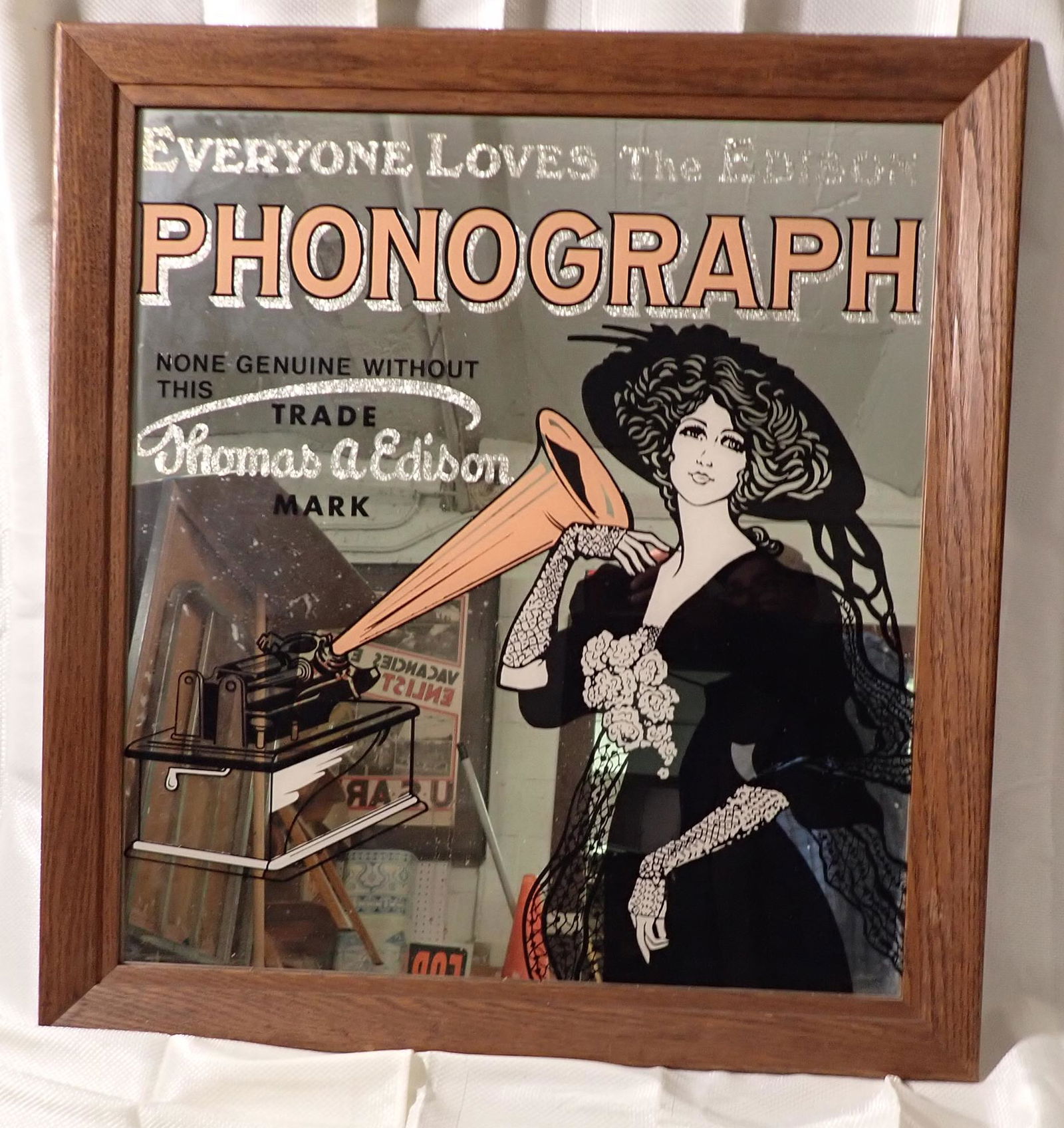 Mirrored Edison Phonograph Sign (1 of 1)