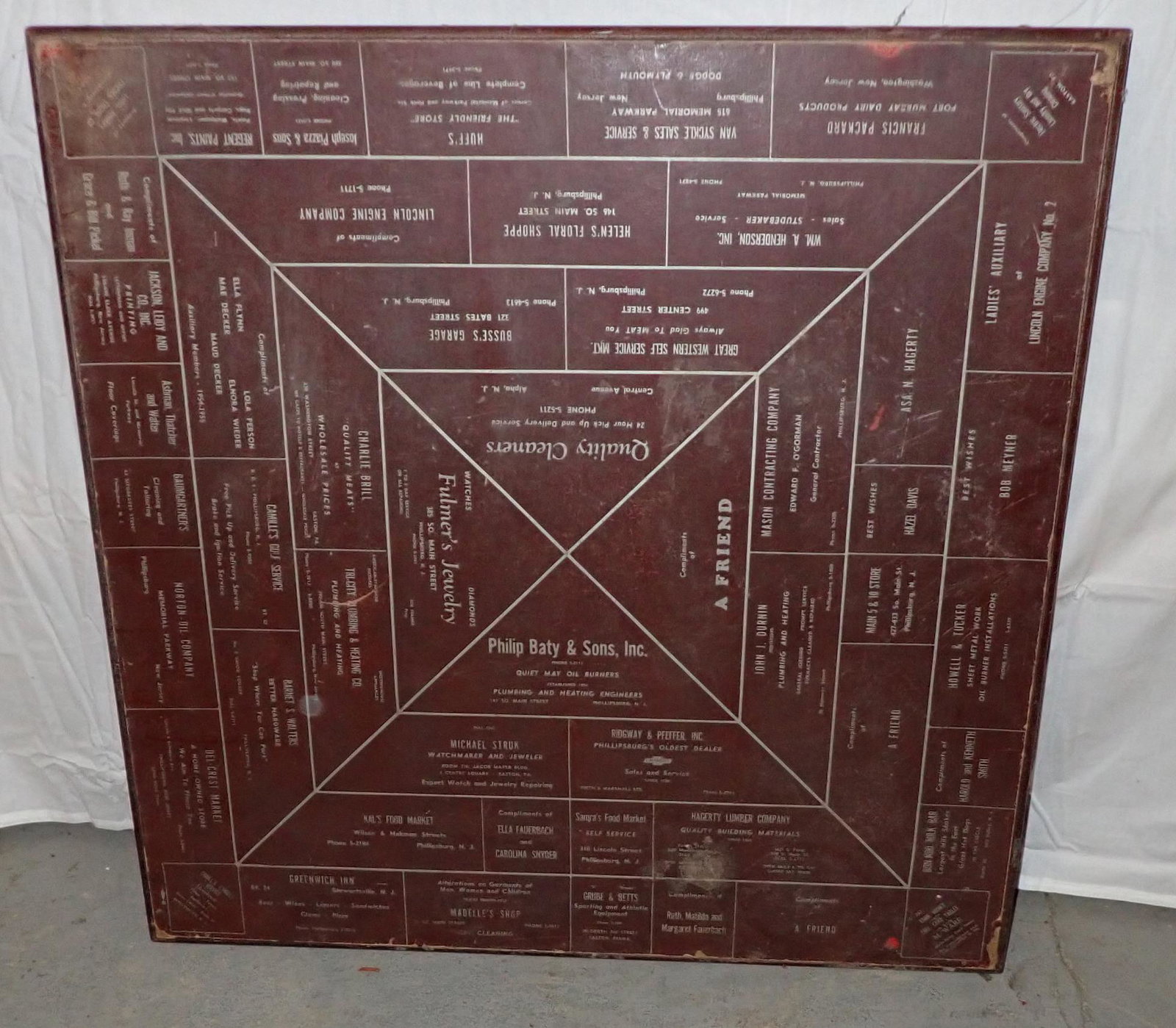 Phillipsburg NJ Advertising Folding Game Table (1 of 12)