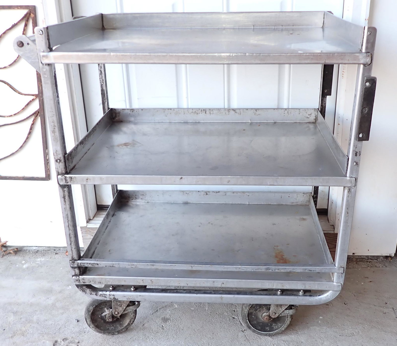 Imperial Stainless Steel Industrial Cart: Approx 18" X 32 1/4" X 35" tall. NO SHIPPING!