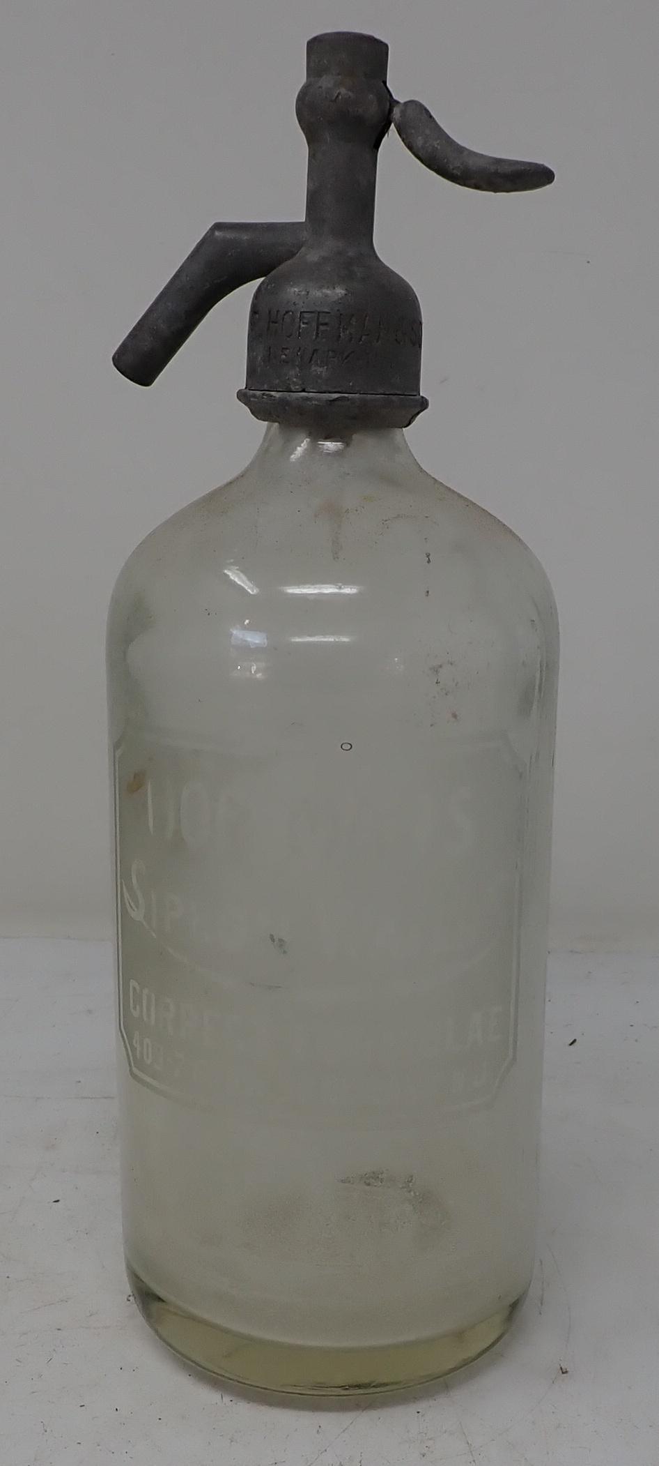 Hoffman's Siphon Water Seltzer Bottle: Approx 11" tall.
