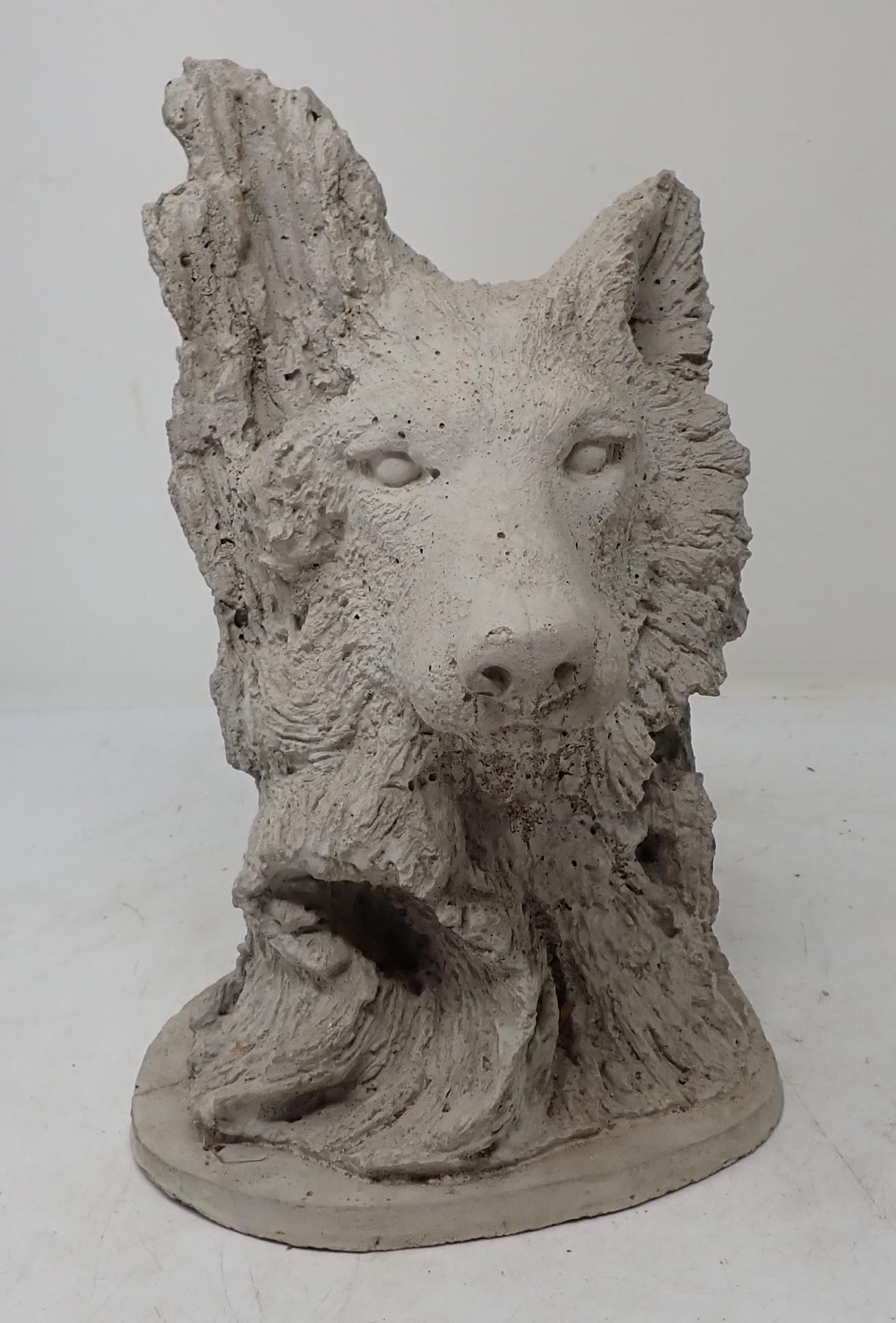 Concrete Dog Garden Statue (1 of 2)