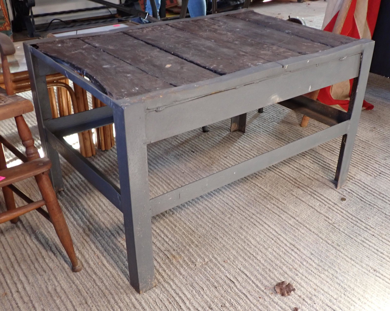 Industrial Table: 24" x 36" x 21 1/2" tall. NO SHIPPING! Very Heavy!