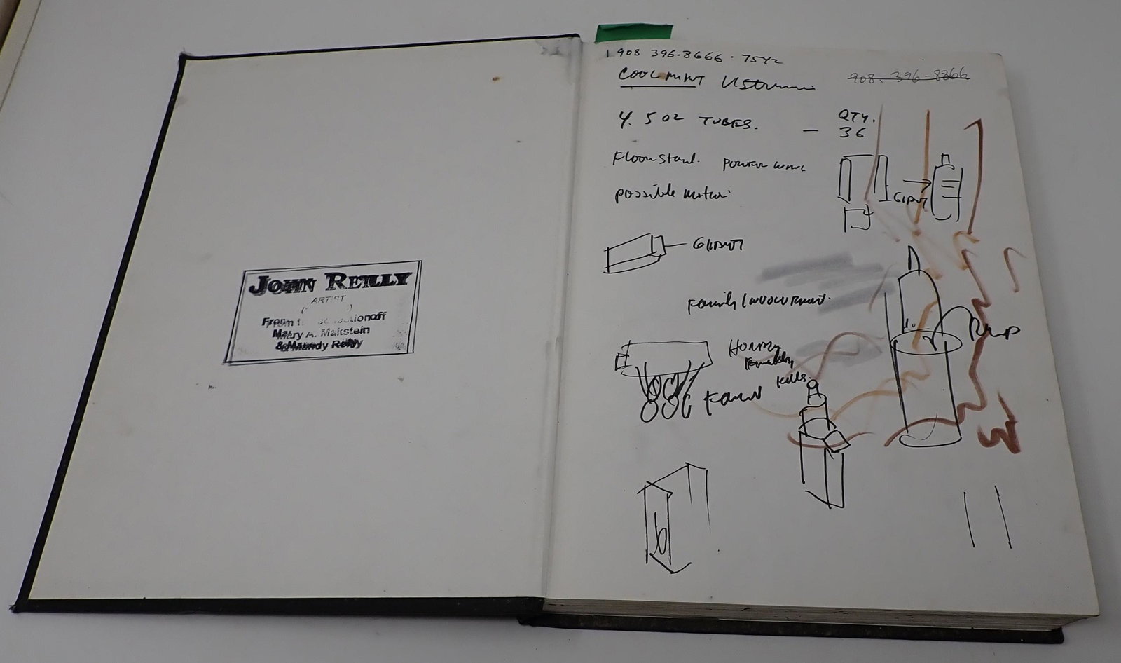 John Reilly Art Sketch Book: Artist sketch book is approx 9 1/2" x 12 1/2" x 1" thick and is full !