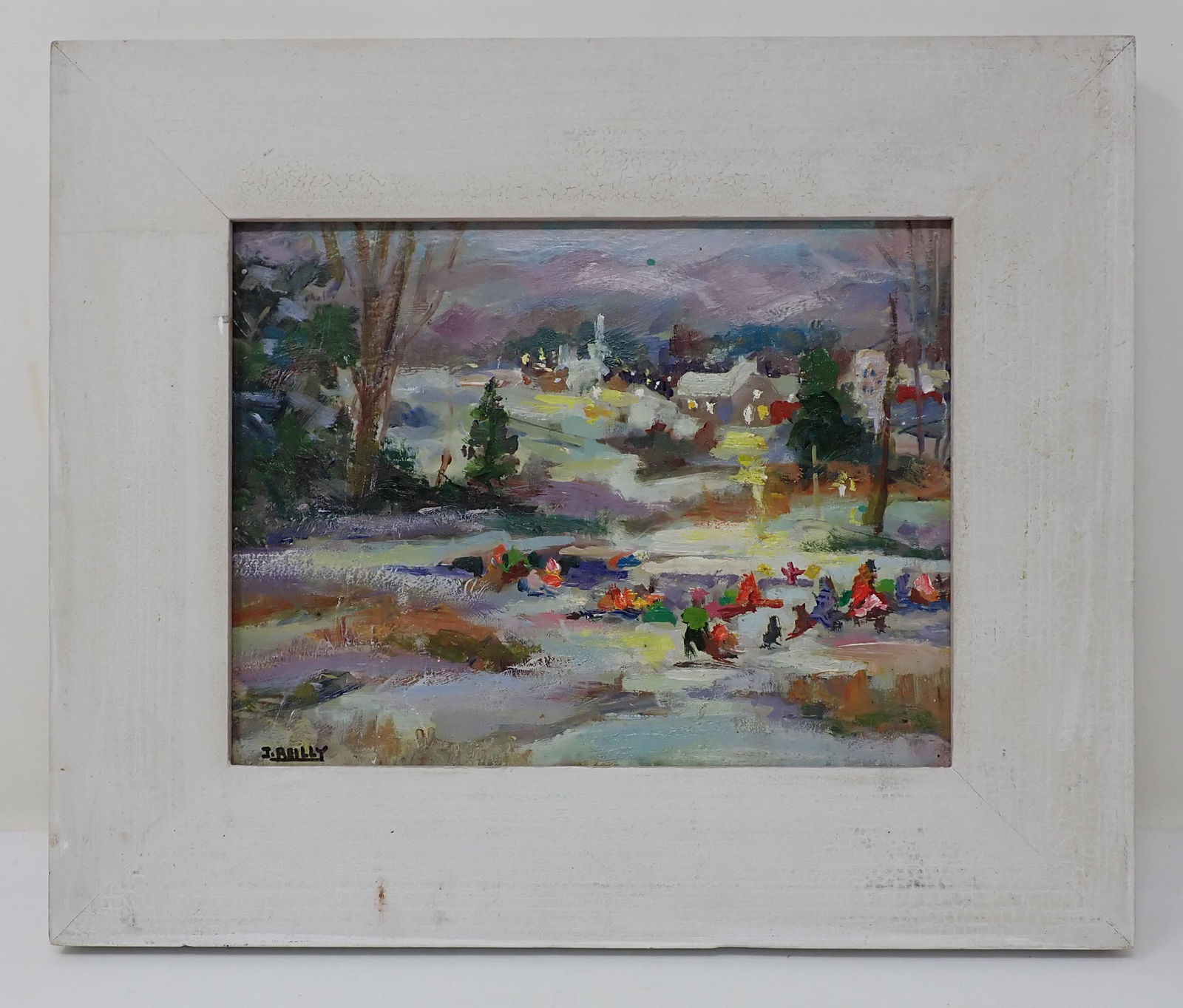 John Reilly Oil on Board Winter Scene Painting (1 of 4)