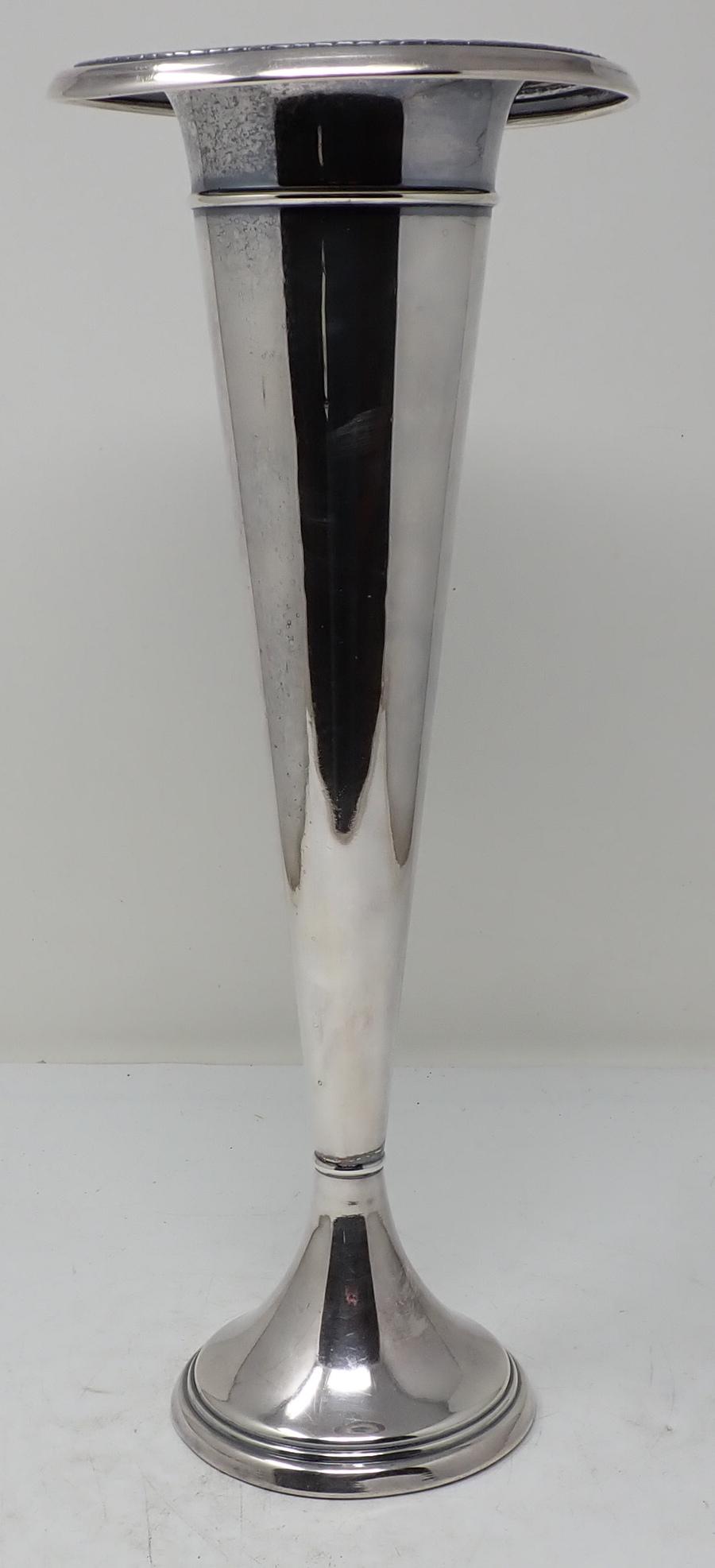 Silvercraft 2511 Silverplate Vase: Approx 5 3/4" in diameter and 14 1/2" tall